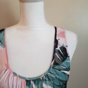 Motherhood Maternity Pink Palm Print Tank Top
